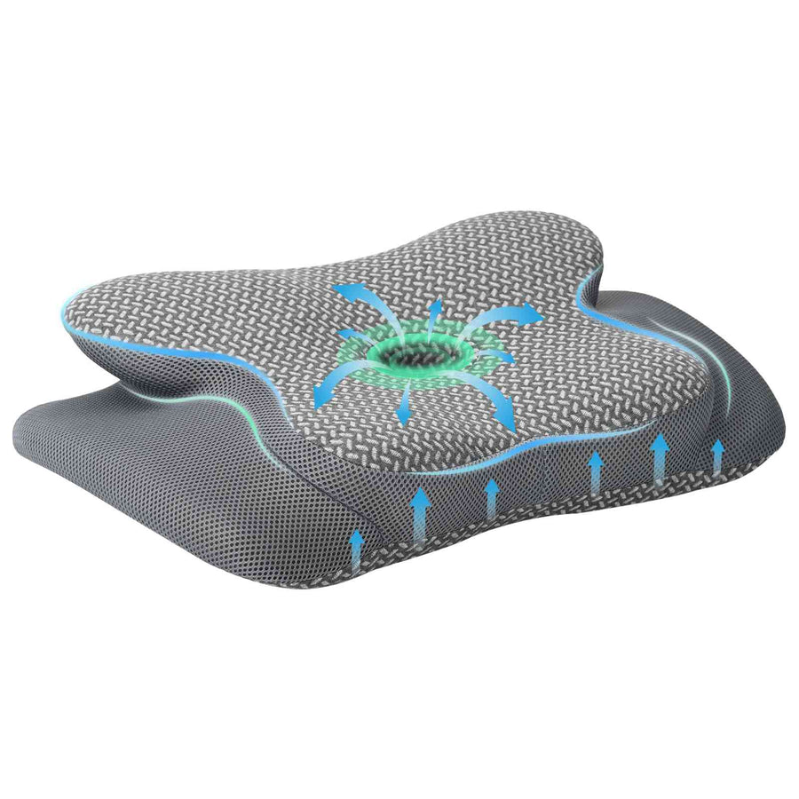 Hoofdkussen met kussen Grijs 60 x 37 x 13 cm Polyester