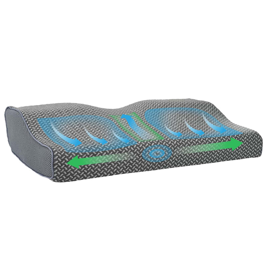 Hoofdkussen met kussen Grijs 60 x 34 x 11 cm Polyester