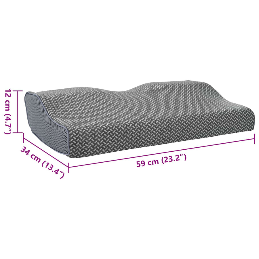 Hoofdkussen met kussen Grijs 60 x 34 x 11 cm Polyester