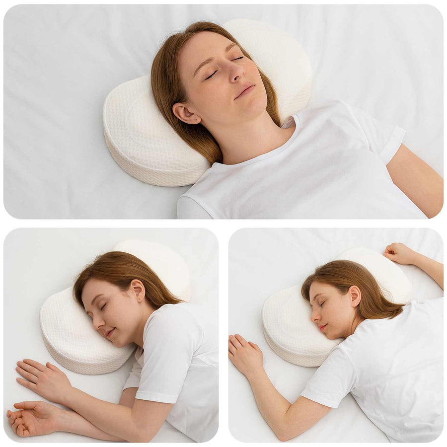 Hoofdkussen met kussen Wit 55 x 36 x 10 cm Polyester
