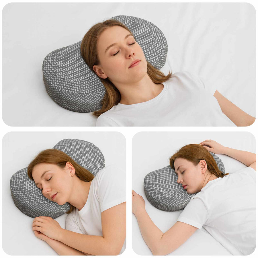 Hoofdkussen met kussen Grijs 55 x 36 x 10 cm Polyester
