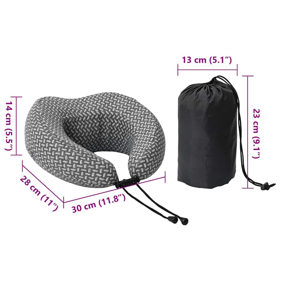 Hoofdkussen met kussen Grijs 30 x 28 x 14 cm Polyester