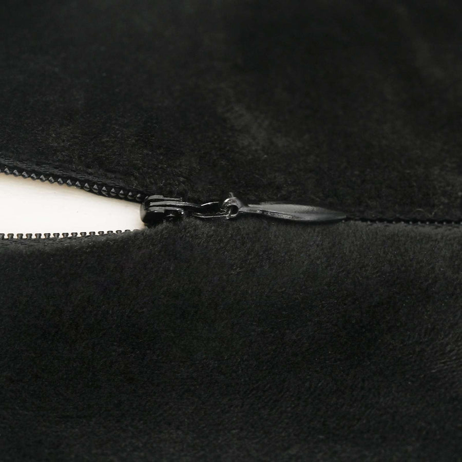 Hoofdkussen met kussen Zwart 28 x 25 x 14 cm Fluweel