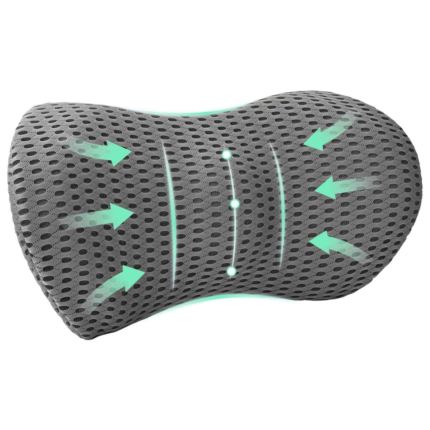 Hoofdkussen met kussen Grijs 47 x 24 x 13 cm 4D Mesh