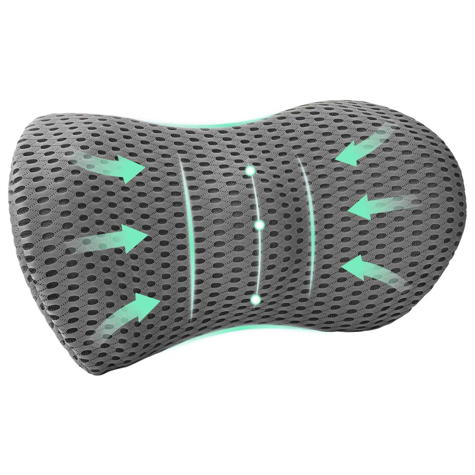 Hoofdkussen met kussen Grijs 47 x 24 x 13 cm 4D Mesh