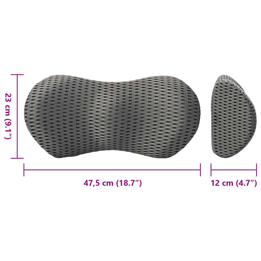 Hoofdkussen met kussen Grijs 47 x 24 x 13 cm 4D Mesh
