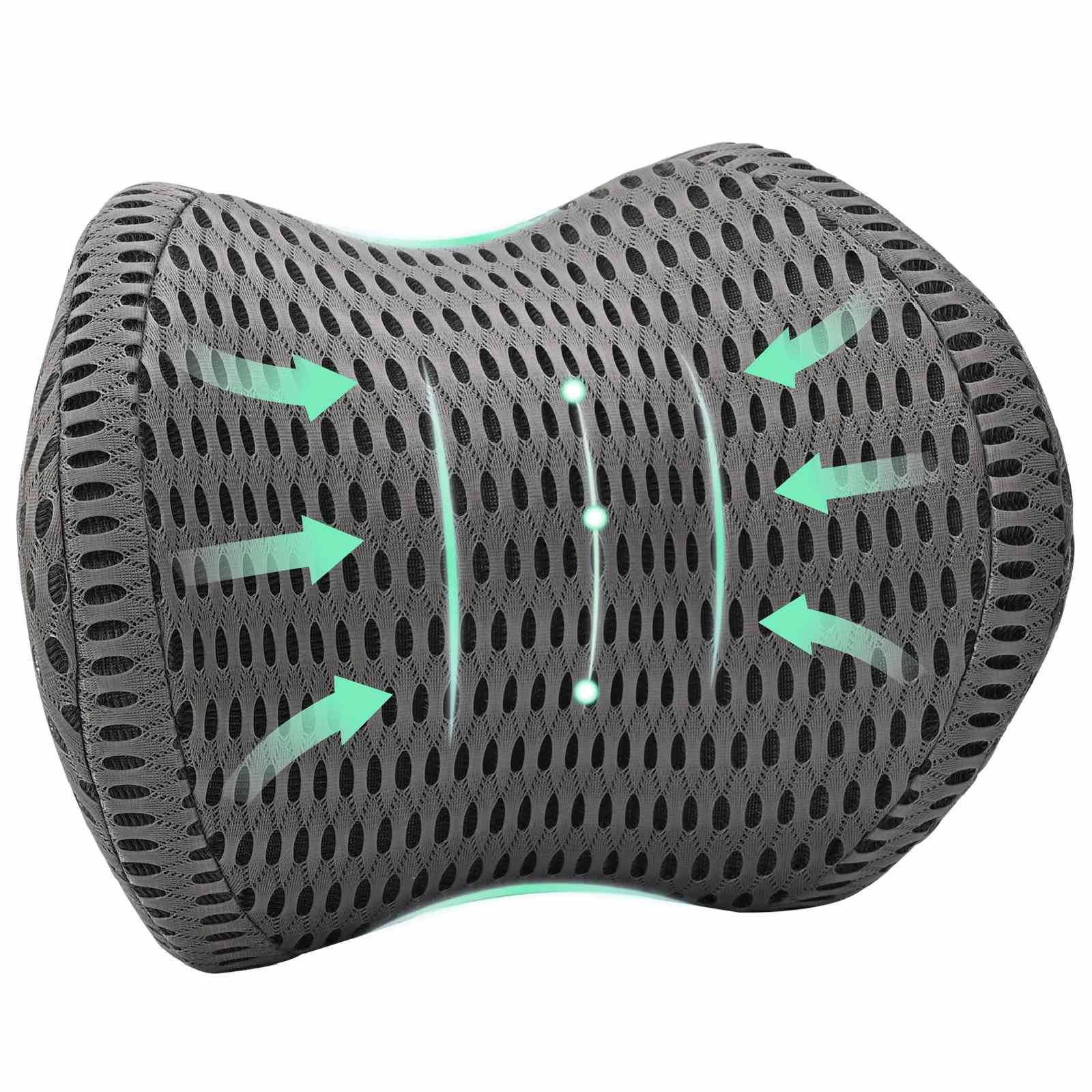 Hoofdkussen met kussen Grijs 31 x 23 x 14 cm 4D Mesh