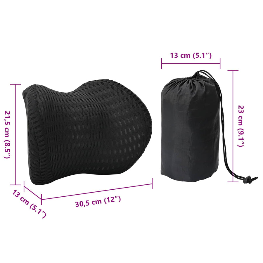 Hoofdkussen met kussen Zwart 31 x 23 x 14 cm 4D Mesh