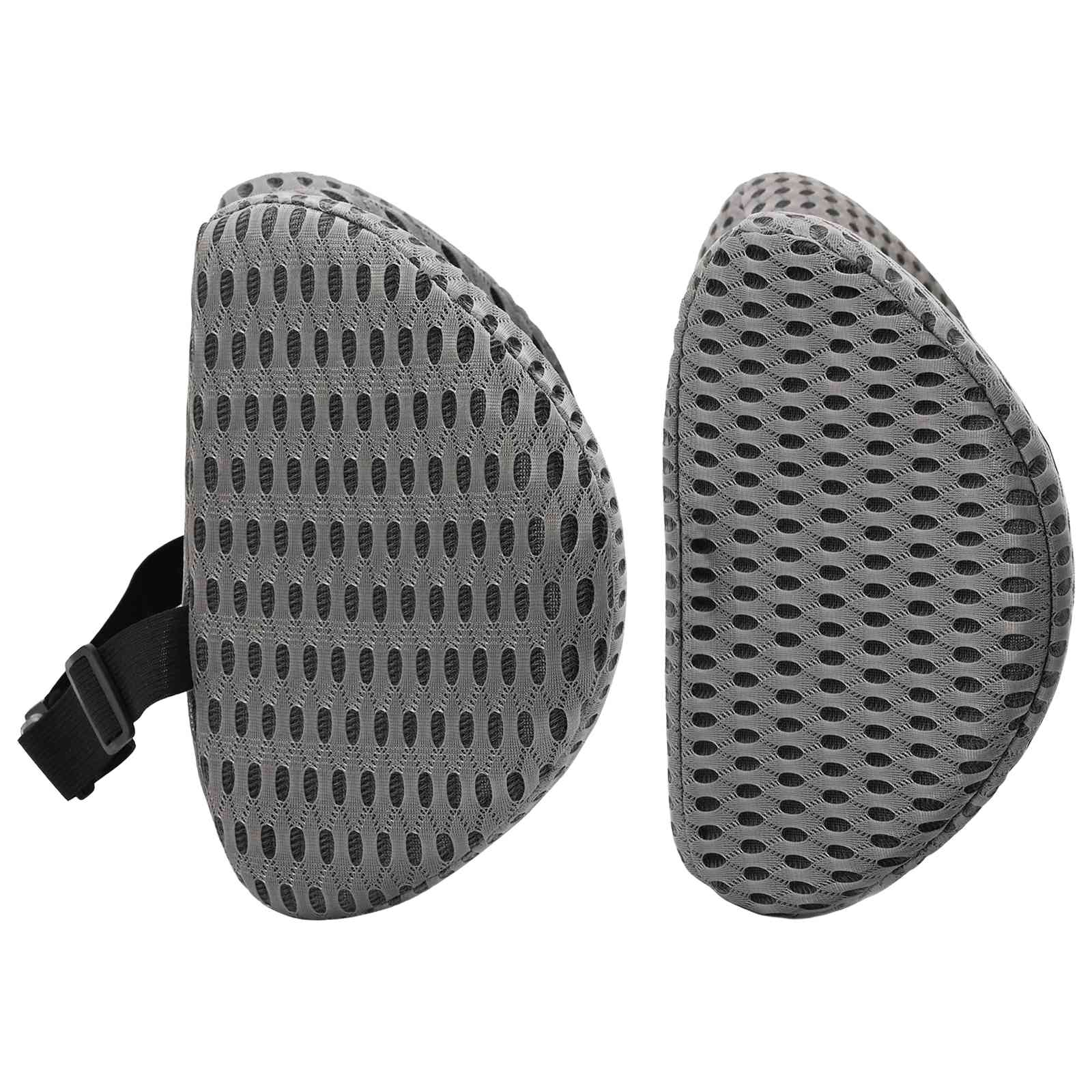 Hoofdkussen met kussen Verstelbaar 2 pcs Grijs 4D Mesh