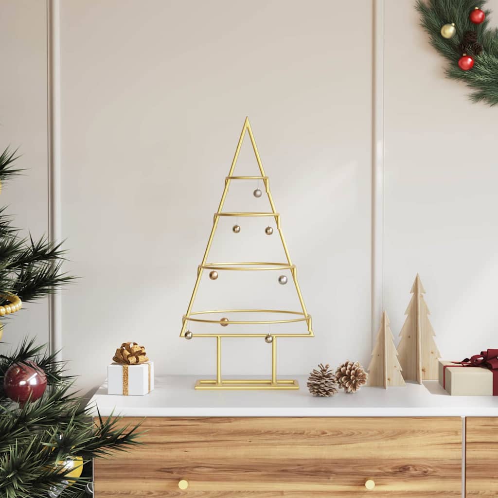 Metalen kerstboom met standaard Goud 60 cm Poedergecoat staal
