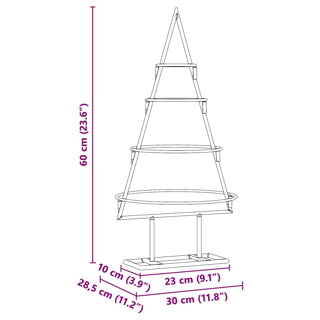 Metalen kerstboom met standaard Goud 60 cm Poedergecoat staal