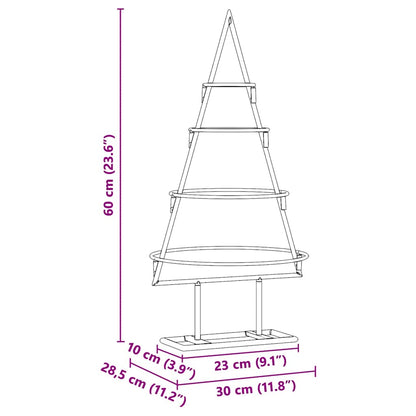 Metalen kerstboom met standaard Goud 60 cm Poedergecoat staal
