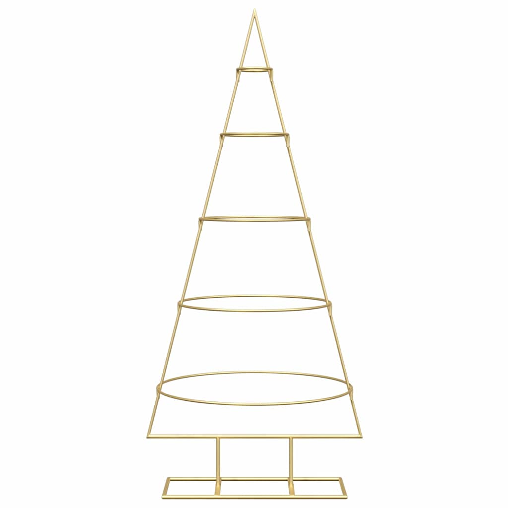 Metalen kerstboom met standaard Goud 125 cm Poedergecoat staal