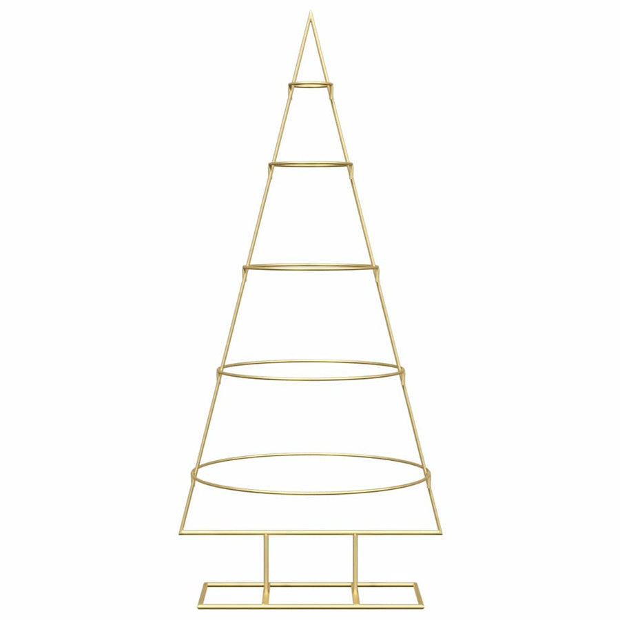 Metalen kerstboom met standaard Goud 125 cm Poedergecoat staal