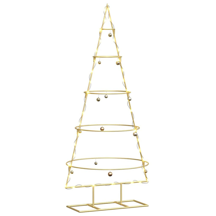 Metalen kerstboom met standaard Goud 125 cm Poedergecoat staal