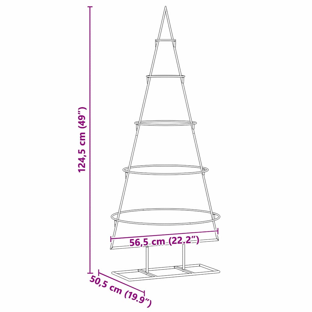 Metalen kerstboom met standaard Goud 125 cm Poedergecoat staal
