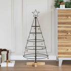 Christmas Cone Tree with Stand Black 90 cm Steel
