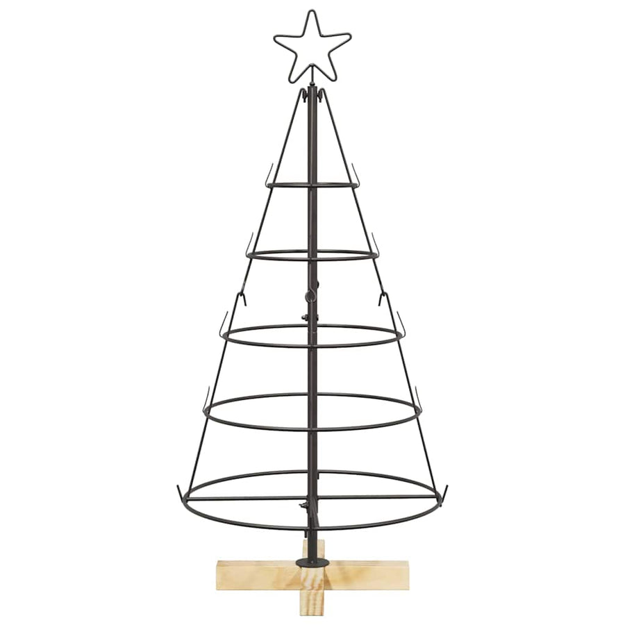Kerst Cone Boom met standaard Zwart 90 cm Staal