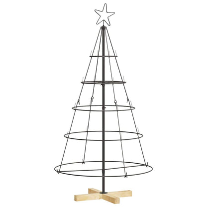 Kerst Cone Boom met standaard Zwart 125 cm Staal