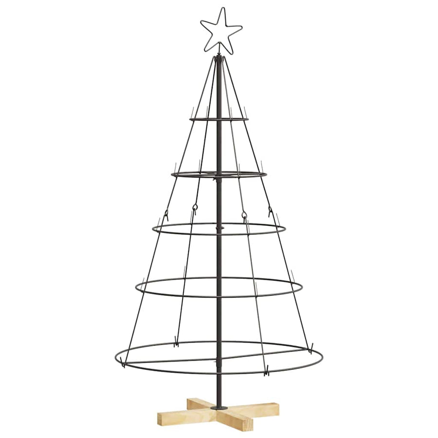 Kerst Cone Boom met standaard Zwart 125 cm Staal