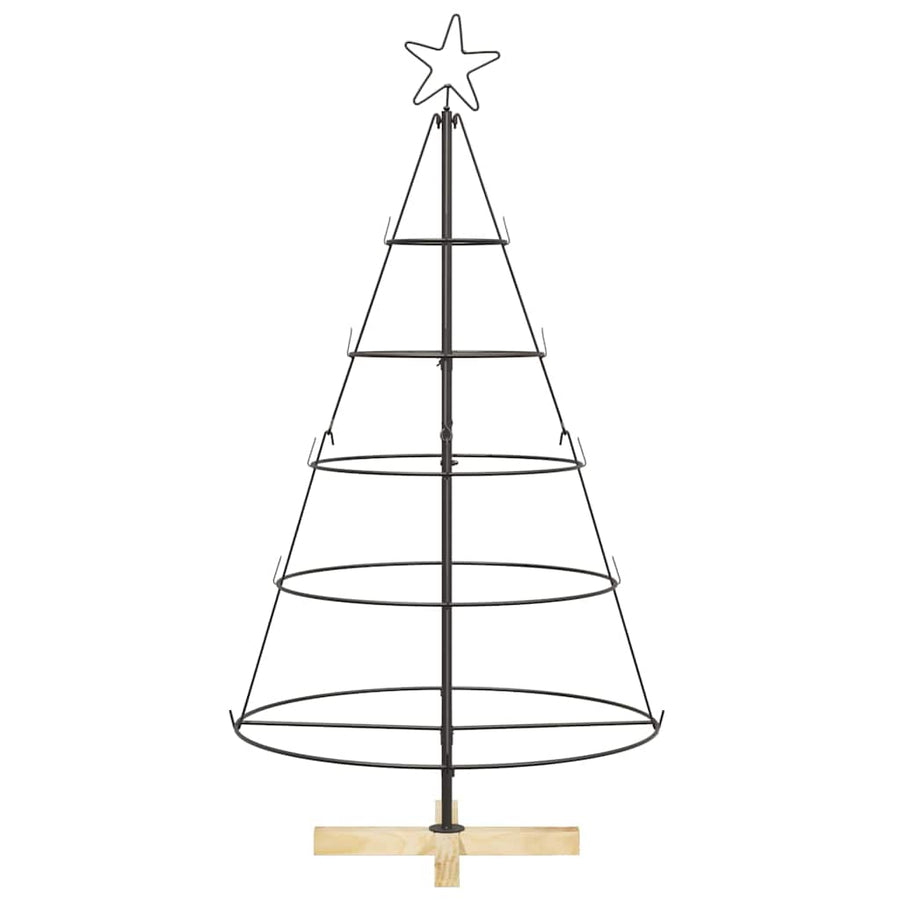 Kerst Cone Boom met standaard Zwart 125 cm Staal