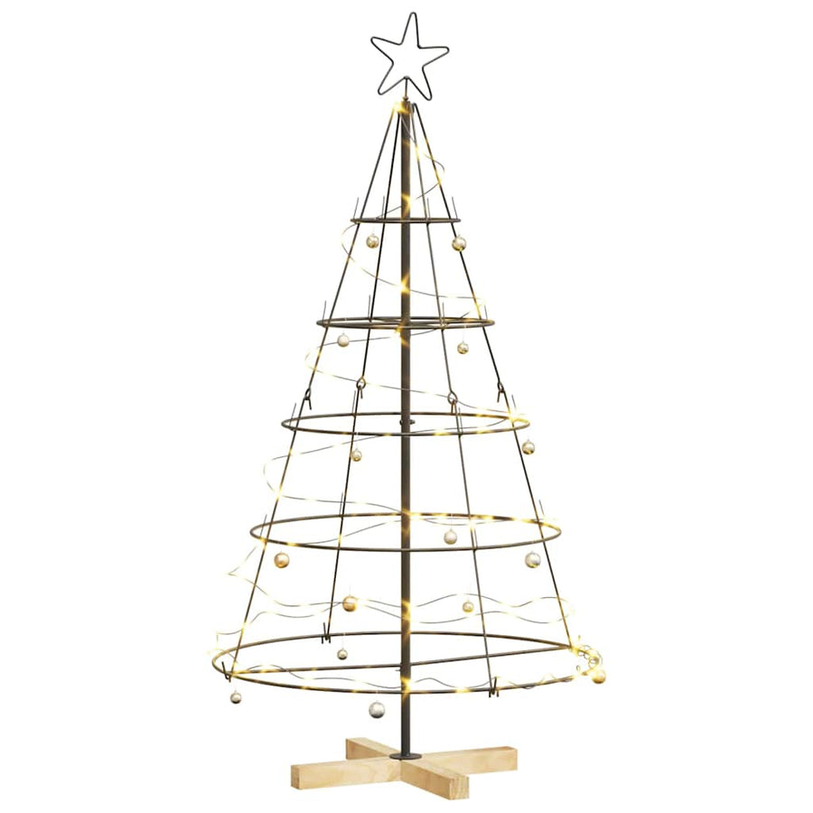 Kerst Cone Boom met standaard Zwart 125 cm Staal