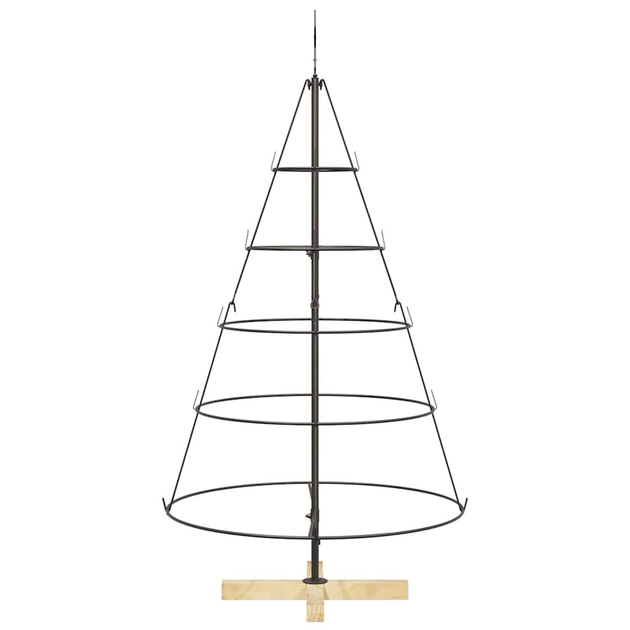 Kerst Cone Boom met standaard Zwart 125 cm Staal