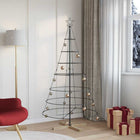 Christmas Cone Tree with Stand Black 180.5 cm Steel