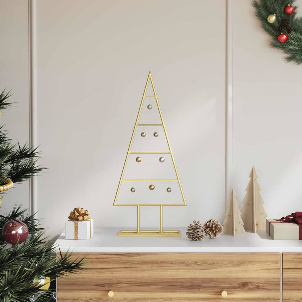 Metalen kerstboom met standaard Goud 60 cm Poedergecoat staal