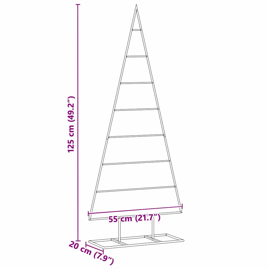 Metalen kerstboom met standaard Goud 125 cm Poedergecoat staal