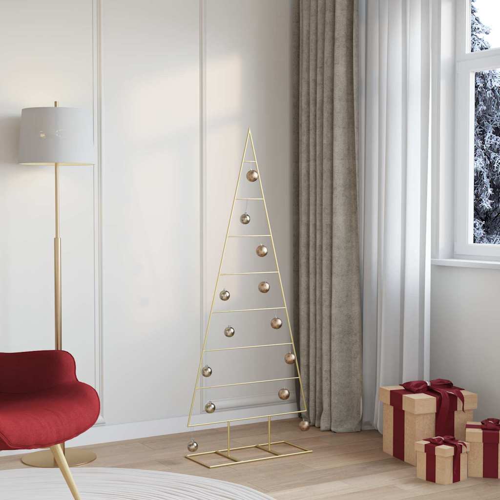 Metalen kerstboom met standaard Goud 150 cm Poedergecoat staal