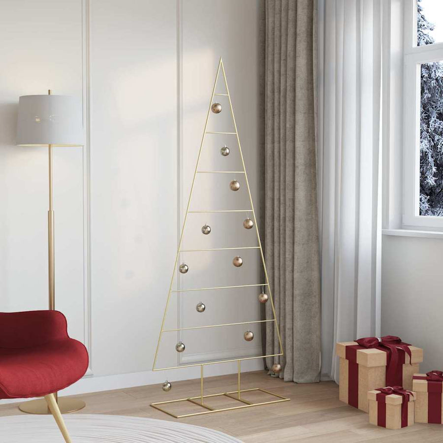Metalen kerstboom met standaard Goud 180 cm Poedergecoat staal