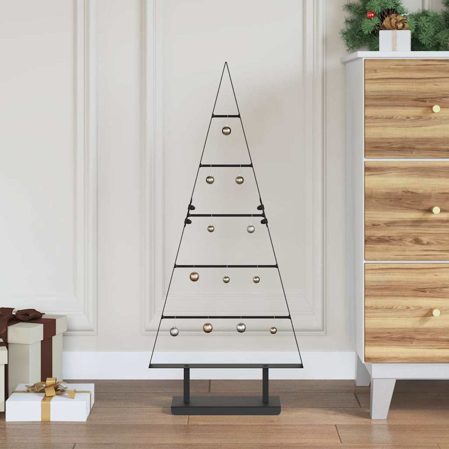 Metalen kerstboom met standaard Zwart 90 cm Staal