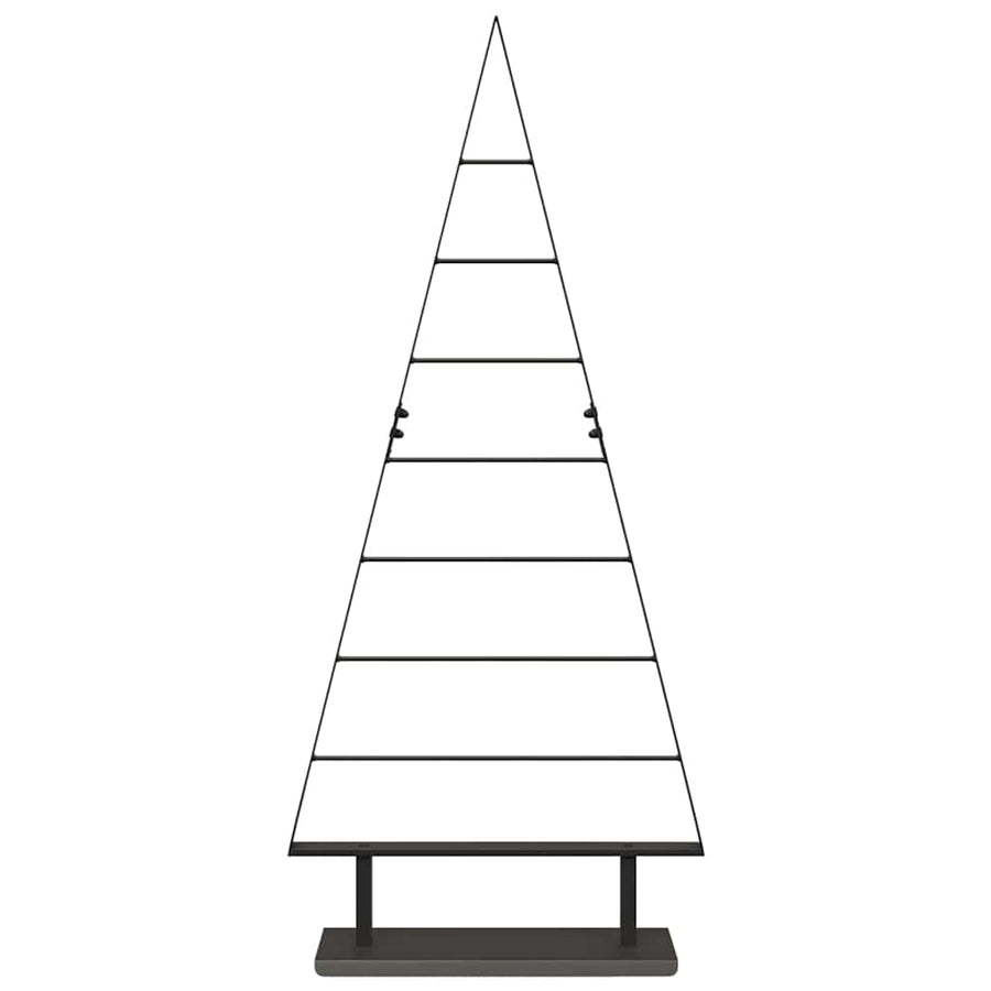 Metalen kerstboom met standaard Zwart 125 cm Staal