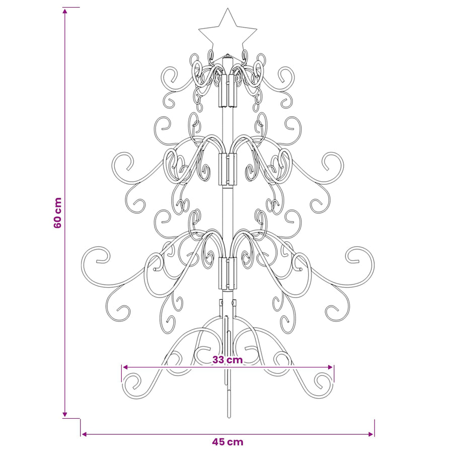 Metalen kerstboom Zwart 61 cm Poedercoating staal