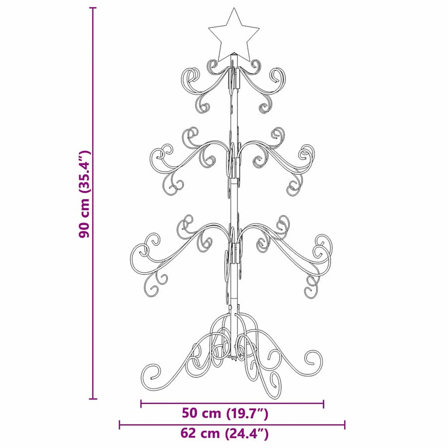 Metalen kerstboom Goud 90 cm Poedercoating staal
