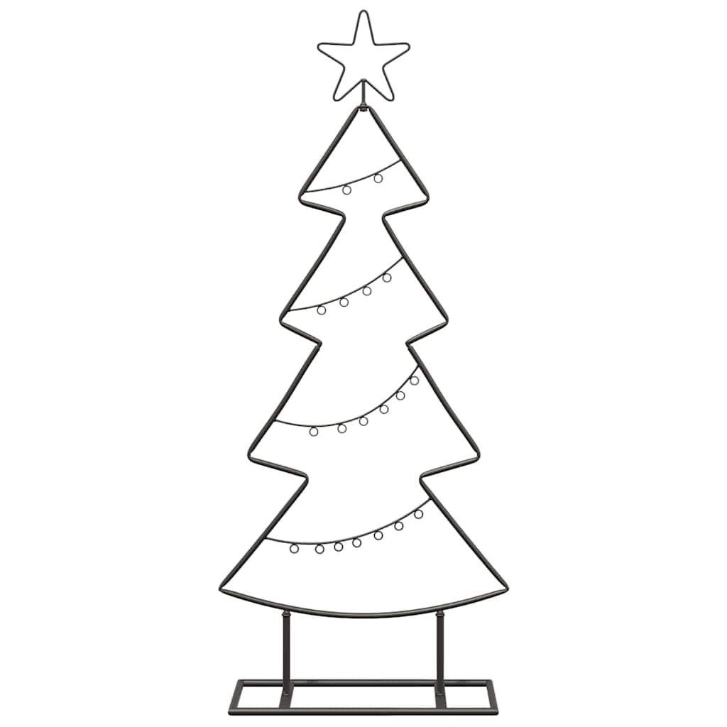 Metalen kerstboom met standaard Zwart 90 cm Staal
