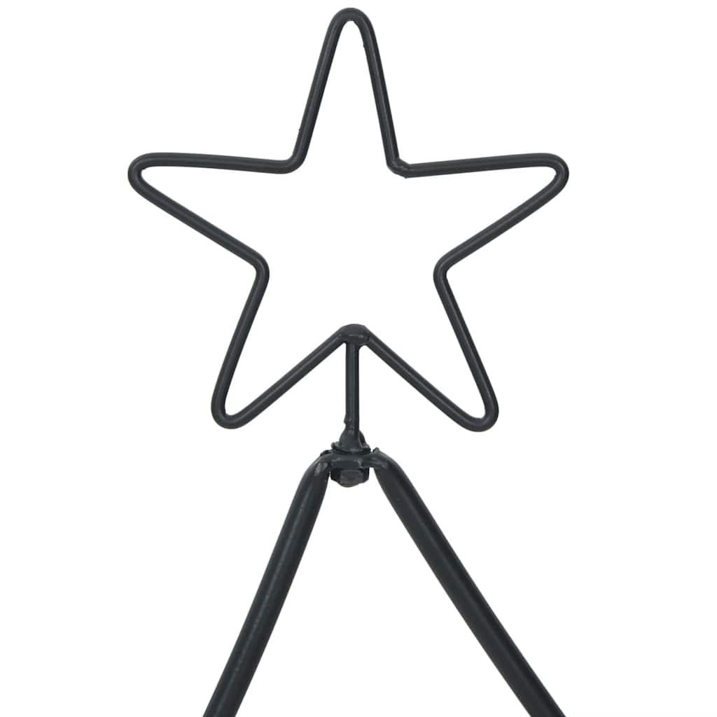 Metalen kerstboom met standaard Zwart 125 cm Staal