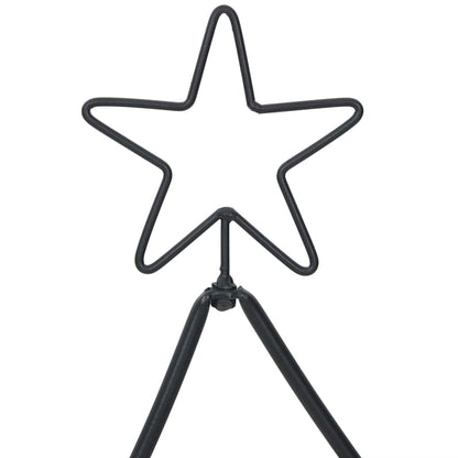 Metalen kerstboom met standaard Zwart 125 cm Staal