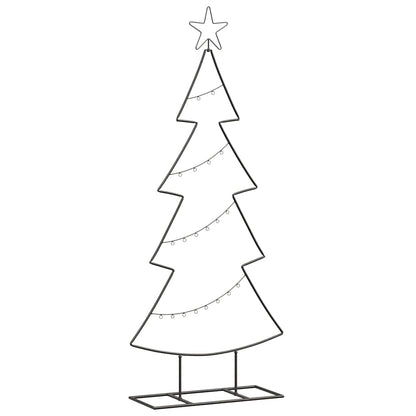 Metalen kerstboom met standaard Zwart 125 cm Staal