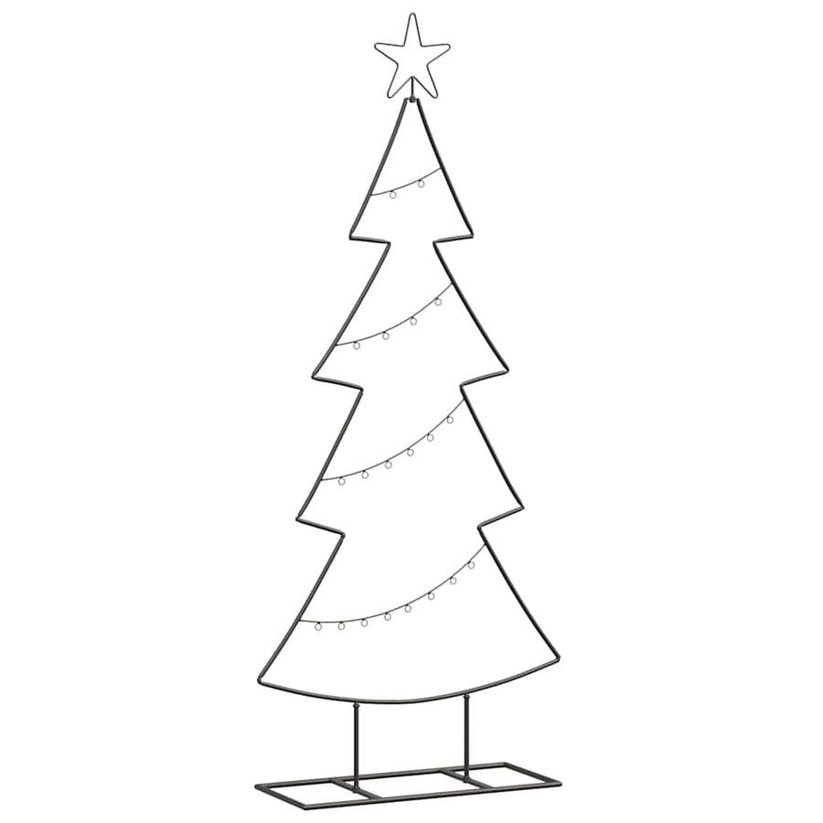 Metalen kerstboom met standaard Zwart 125 cm Staal