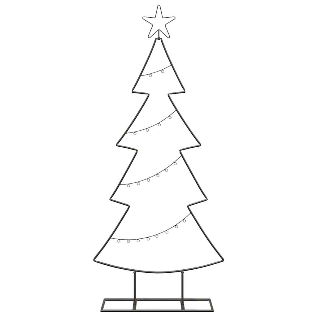Metalen kerstboom met standaard Zwart 125 cm Staal