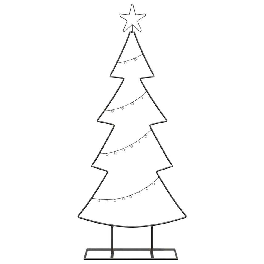 Metalen kerstboom met standaard Zwart 125 cm Staal