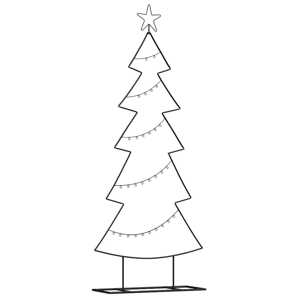 Metalen kerstboom met standaard Zwart 150 cm Staal