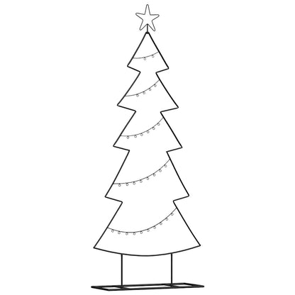 Metalen kerstboom met standaard Zwart 150 cm Staal