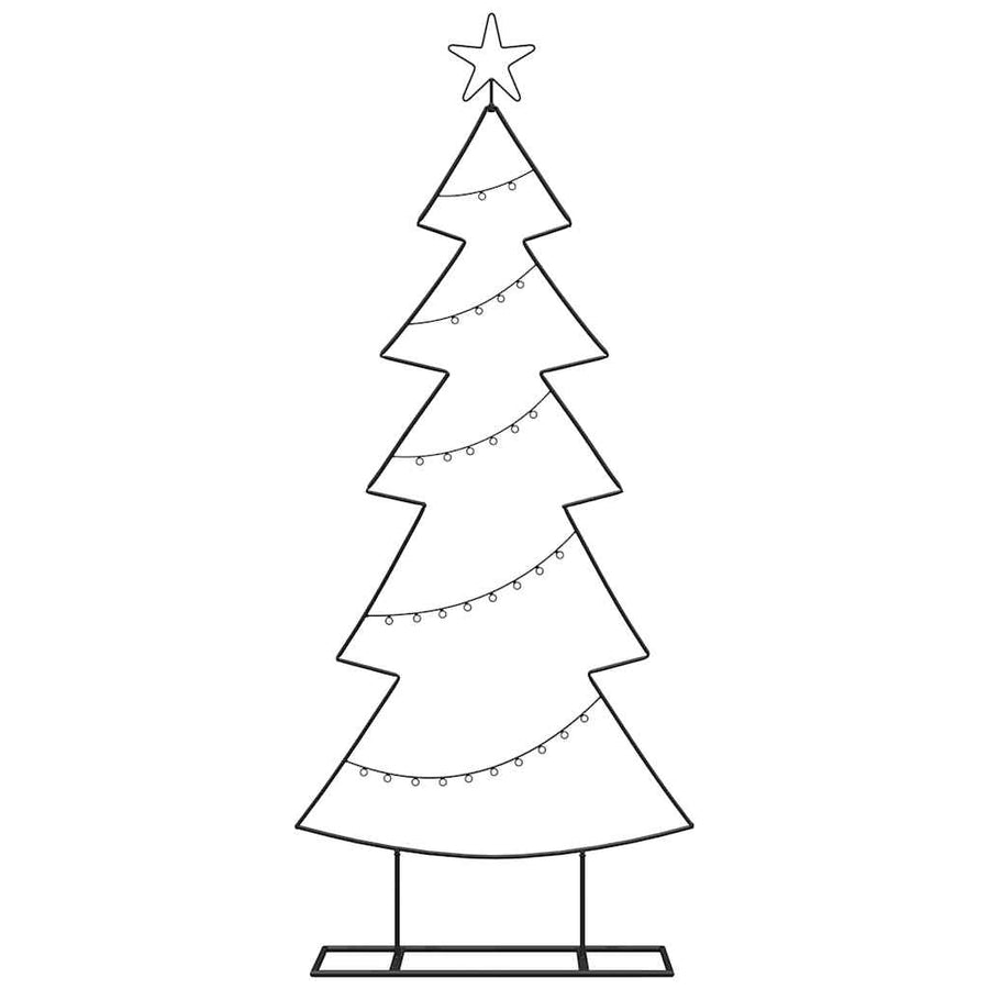 Metalen kerstboom met standaard Zwart 150 cm Staal