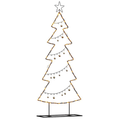 Metalen kerstboom met standaard Zwart 150 cm Staal