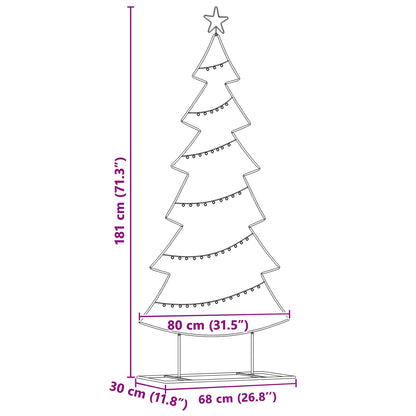 Metalen kerstboom met standaard Zwart 180 cm Staal