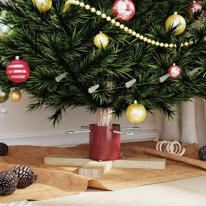 Kerstboomstandaard 1.73 Rood 50 x 50 x 16 cm Massief grenenhout