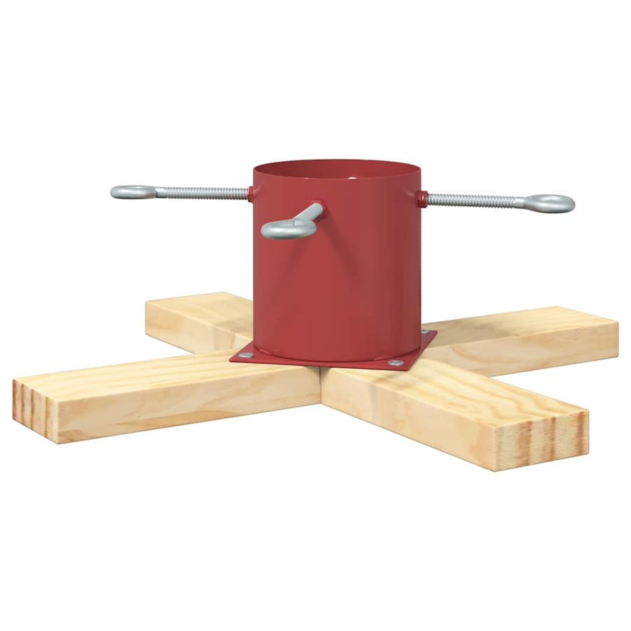 Kerstboomstandaard 1.73 Rood 50 x 50 x 16 cm Massief grenenhout